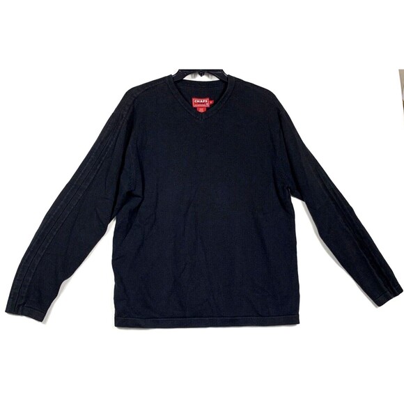 Chaps Denim Shirt Mens Medium M Black Thermal Long Sleeve Waffle Knit Base Layer - Picture 1 of 7